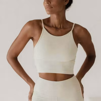 Yoga-BH Ester Bamboo Crop Top Oatmeal - Studio K