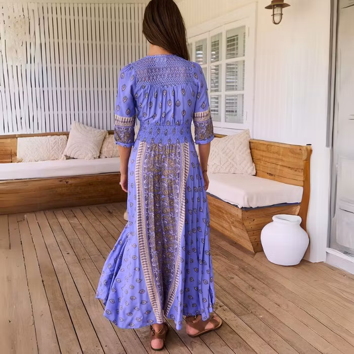 Klänning Jacaranda print Indiana Maxi dress - Jaase