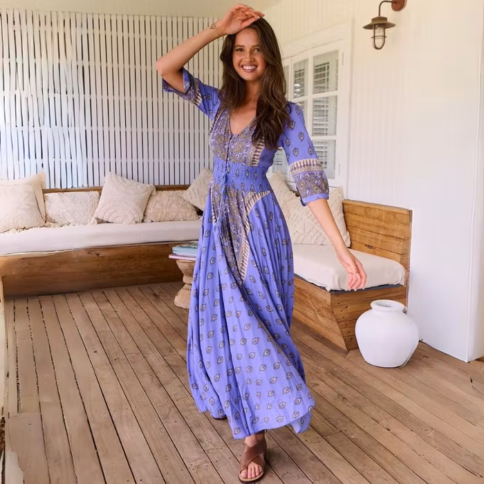 Klänning Jacaranda print Indiana Maxi dress - Jaase