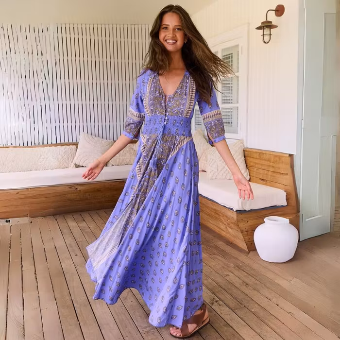 Klänning Jacaranda print Indiana Maxi dress - Jaase