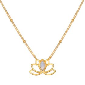 Halsband Open Lotus Moonstone Gold - Satya