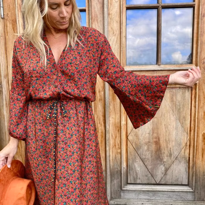 Klänning Lalita återvunnen sari Nr 79