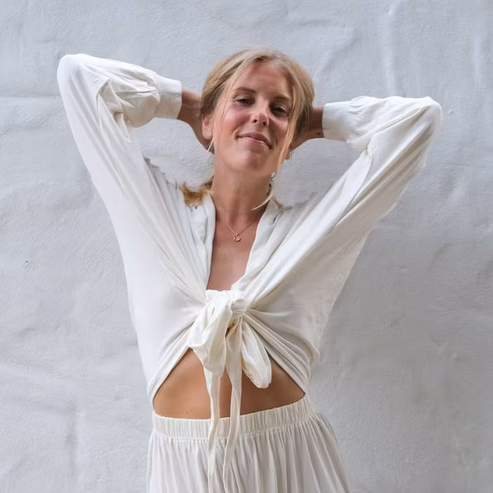 Yoga Tie top Seashell - Mad Peach