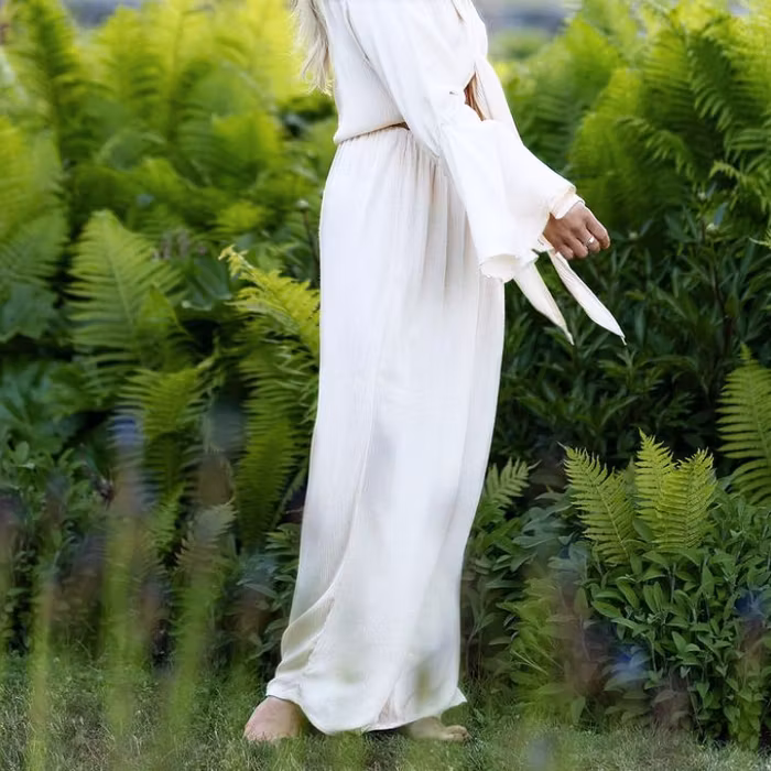 Byxor Wide Pants Seashell - Mad Peach