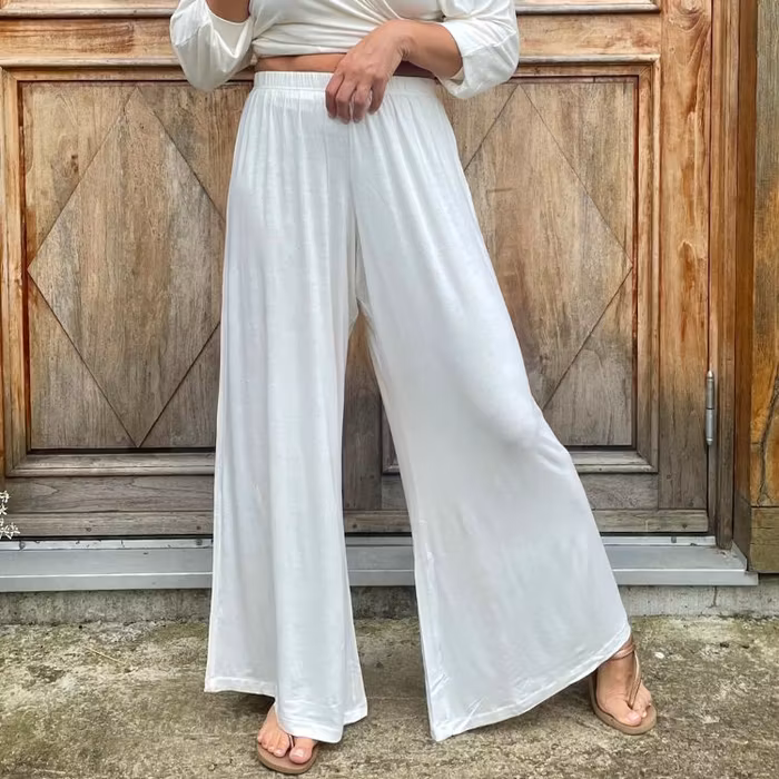 Byxor Bamboo Flow Pants Seashell - Mad Peach