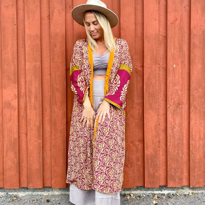 Kimono VÄNDBAR återvunnet silke Nr 204