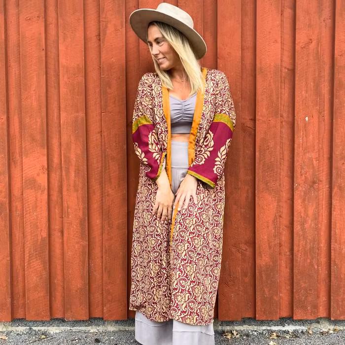 Kimono VÄNDBAR återvunnet silke Nr 204