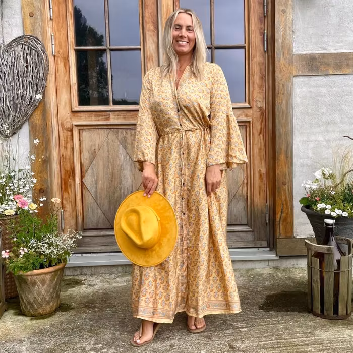 Klänning Lailita återvunnen sari Nr 94