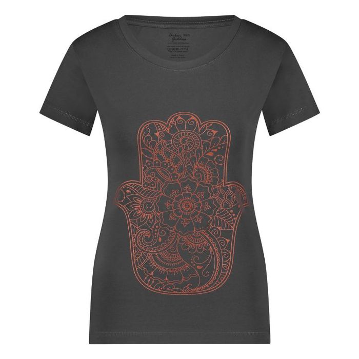 Yogatopp Hamsa Core Tee Ash - Urban Goddess