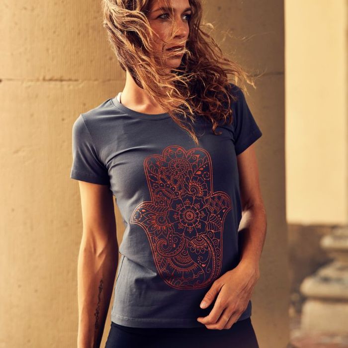 Yogatopp Hamsa Core Tee Ash - Urban Goddess