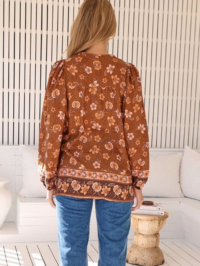 Blus Aubrey print Oakwood blouse - Jaase
