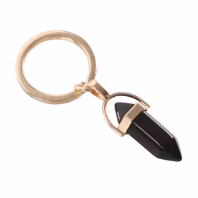 Nyckelring "Svart Obsidian spets" Nyckelring "Svart Obsidian spets"