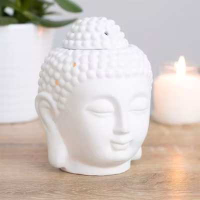 Aromalampa Buddha vit