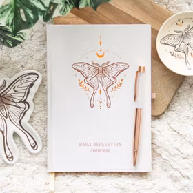 Anteckningblock "Luna Moth" & Bergskristall penna