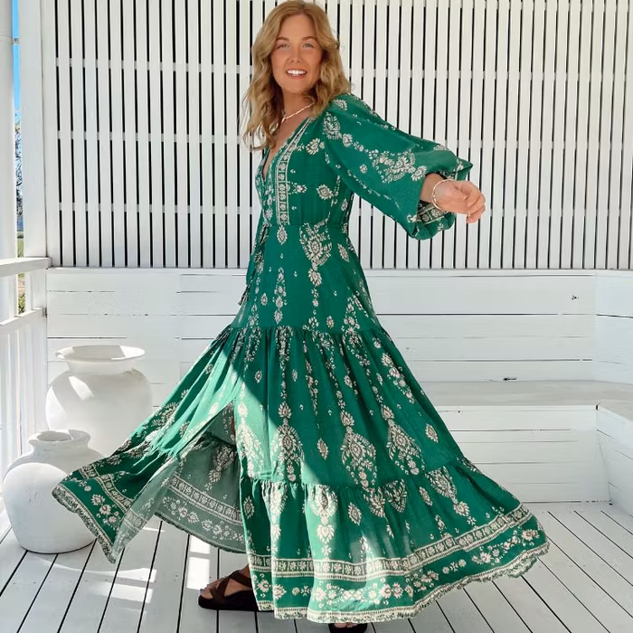 Klänning Kiva print Teresa Maxi dress - Jaase