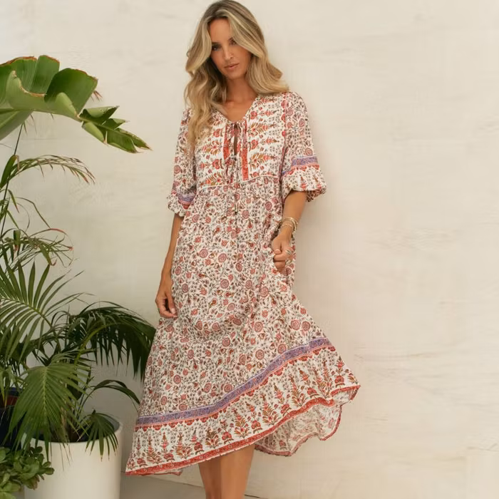 Klänning Love Letters print Penny midi dress- Jaase