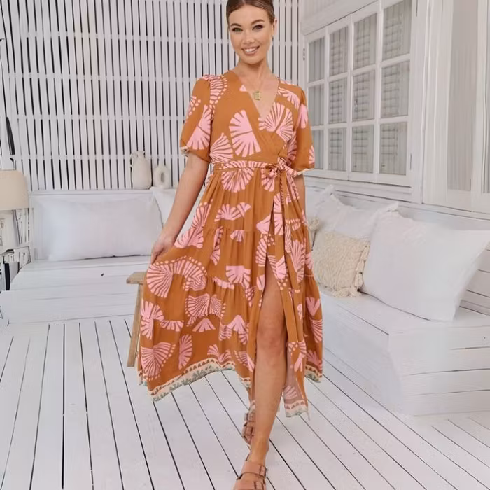 Klänning Suga print Maddi Wrap dress - Jaase