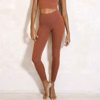 Yogaleggings Eira High Rise Bamboo Cinnamon - Studio K