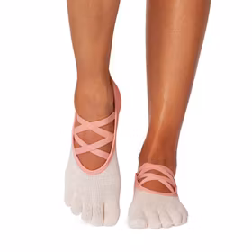 Yogastrumpor Fulltoe Elle Hot Coral Ombre - Toesox Yogastrumpor Fulltoe Elle Hot Coral Ombre - Toesox
