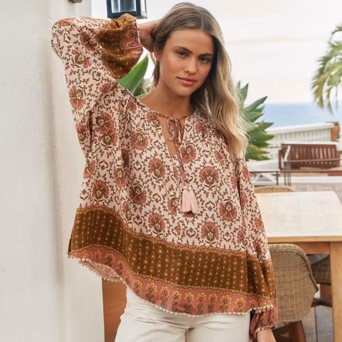 Blus Wild Gypset Print Rue Top - Jaase