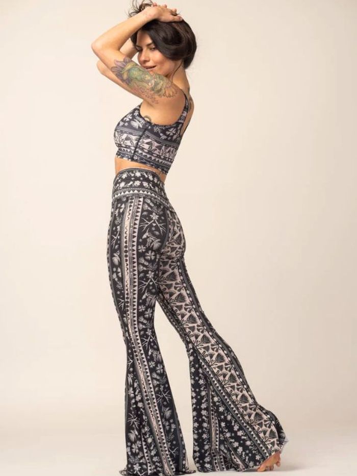 Yogaleggings Moonflower long Bell Bottom - Teeki