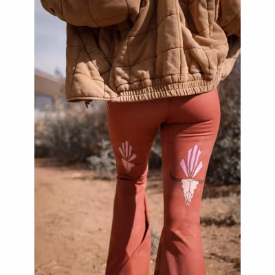 Yogaleggings Buffalo Princess rust long Bell Bottom - Teeki Yogaleggings Buffalo Princess rust long Bell Bottom - Teeki