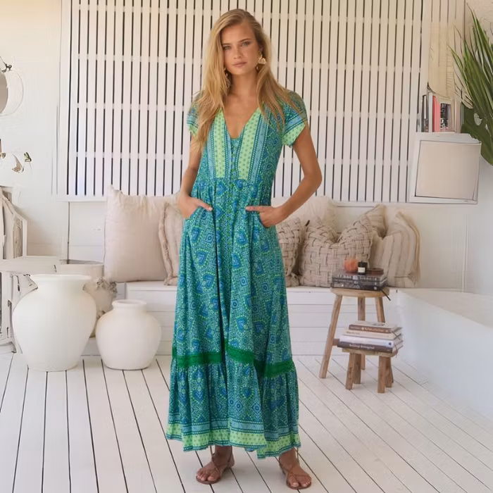 Klänning Tranquility Print Carmen Maxi dress - Jaase