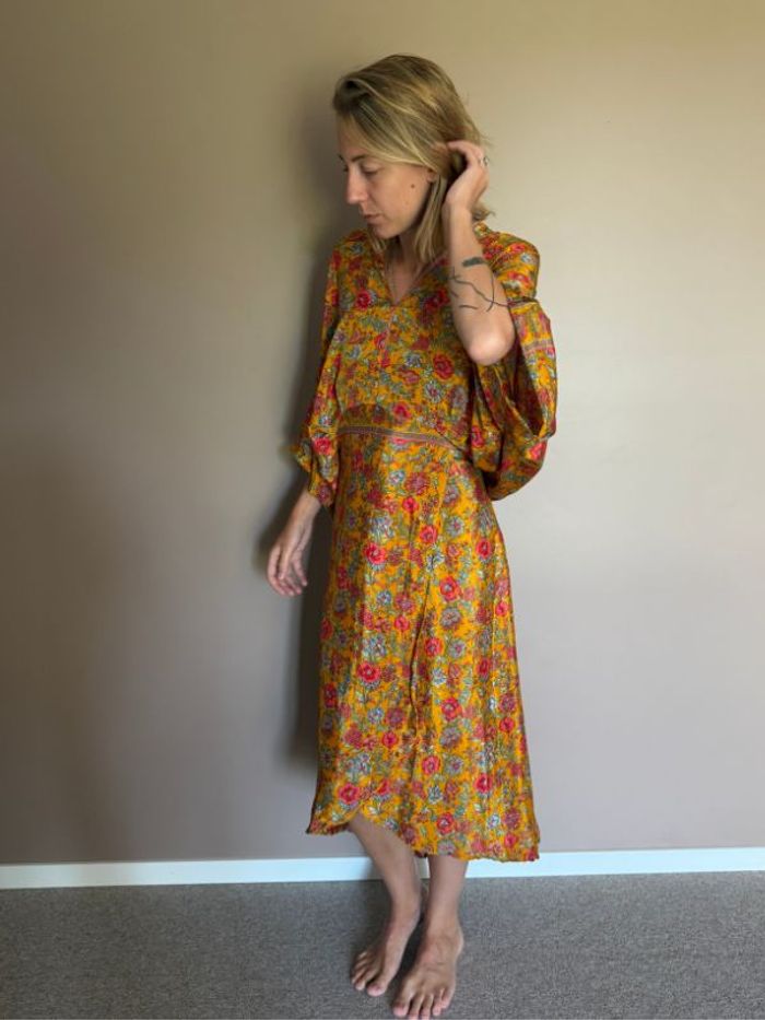 Klänning Sita återvunnen sari Nr 97
