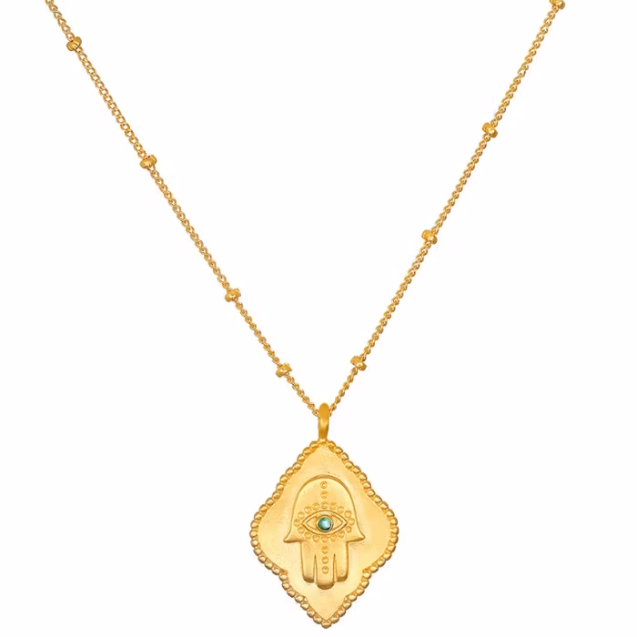 Halsband Cradled in Protection Hamsa Gold - Satya