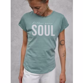 T-shirt "Follow Your Soul" Mintgrön - Soul Factory T-shirt "Follow Your Soul" Mintgrön - Soul Factory