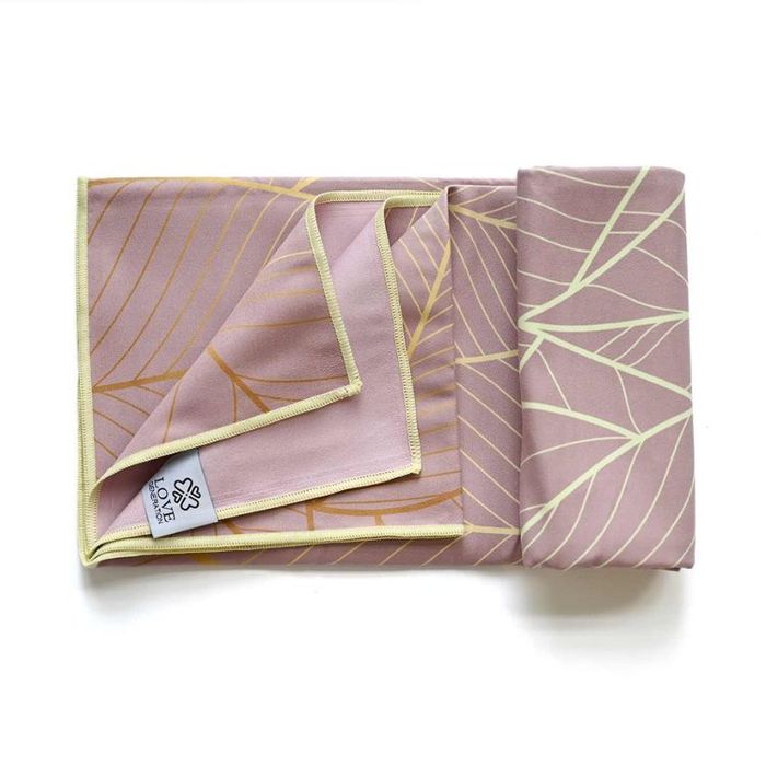 Yogahandduk "2-sidig" Pink Leaves - Love Generation