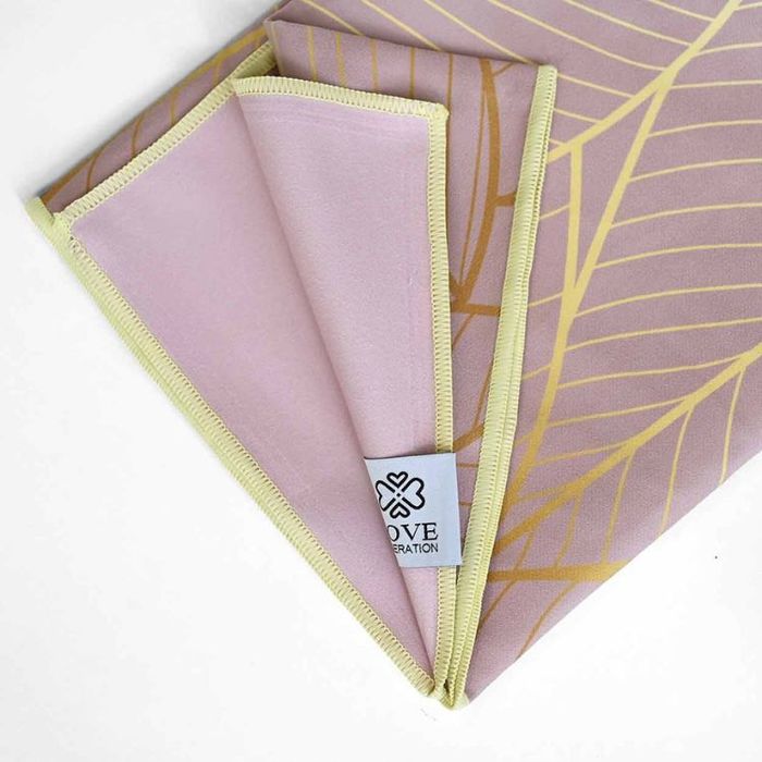Yogahandduk "2-sidig" Pink Leaves - Love Generation
