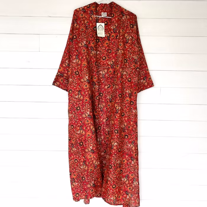 Kimono Uma återvunnen sari Nr 167