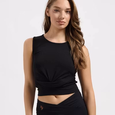 Yogatopp Veyra Knot Tank Onyx Black - Urban Goddess
