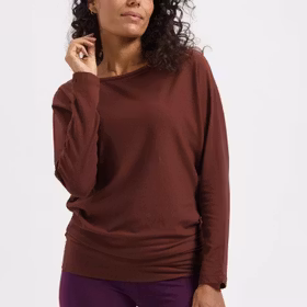 Yogatröja Budhi Longsleeve Marron - Urban Goddess