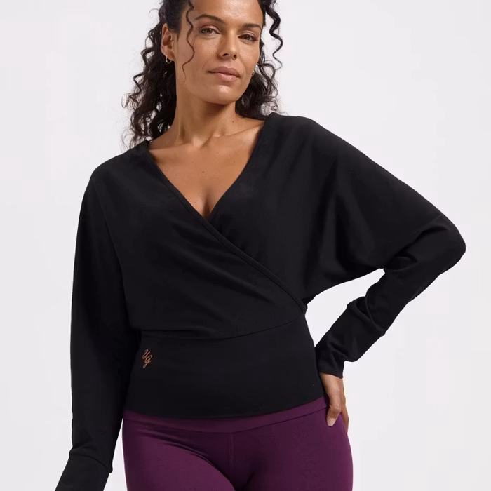 Yogatröja Ala Longsleeve Onyx Black - Urban Goddess