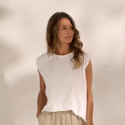 Linne Accept Tank Top Vit - Moshi Moshi Mind