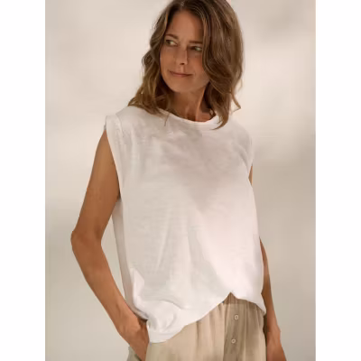 Linne Accept Tank Top Vit - Moshi Moshi Mind Linne Accept Tank Top Vit - Moshi Moshi Mind