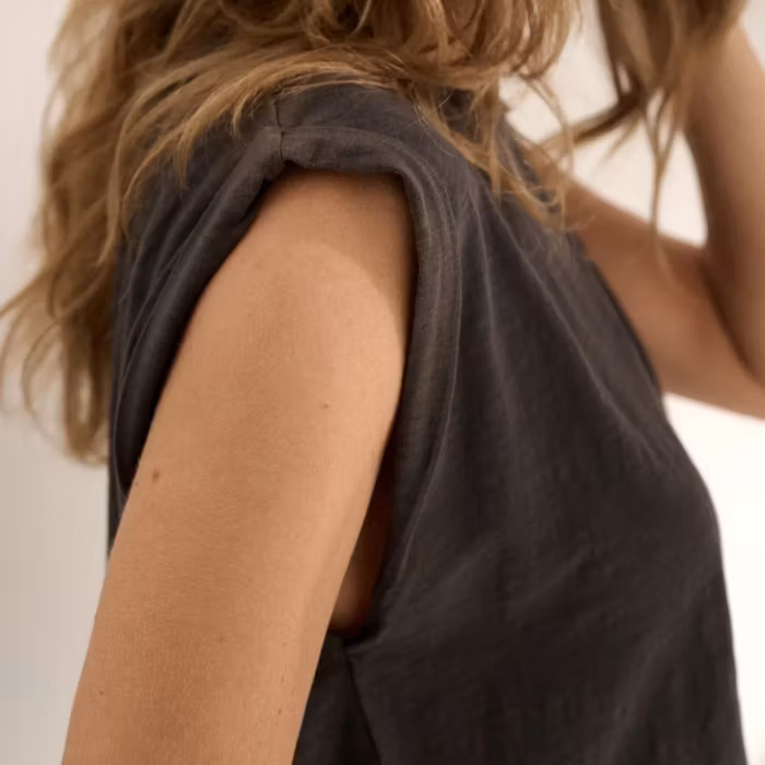 Linne Accept Tank Top Grå - Moshi Moshi Mind