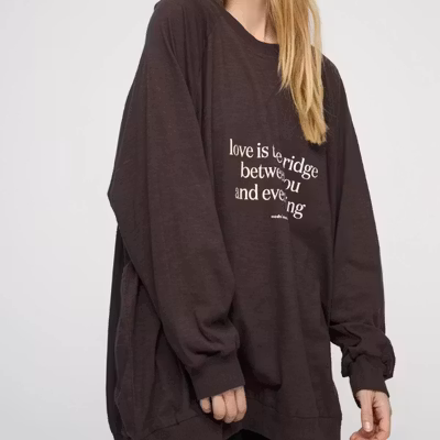 Sweatshirt Oversized "November Sweat" Brun - Moshi Moshi Mind