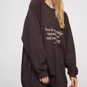Sweatshirt Oversized "November Sweat" Brun - Moshi Moshi Mind