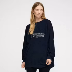 Sweatshirt Oversized "November Sweat" Marinblå - Moshi Moshi Mind Sweatshirt Oversized "November Sweat" Marinblå - Moshi Moshi Mind