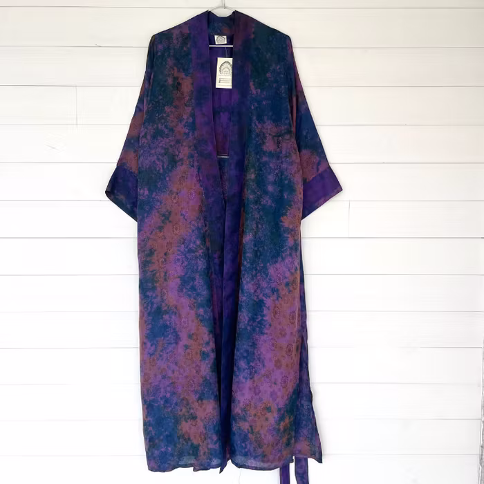 Kimono Uma återvunnen sari Nr 178