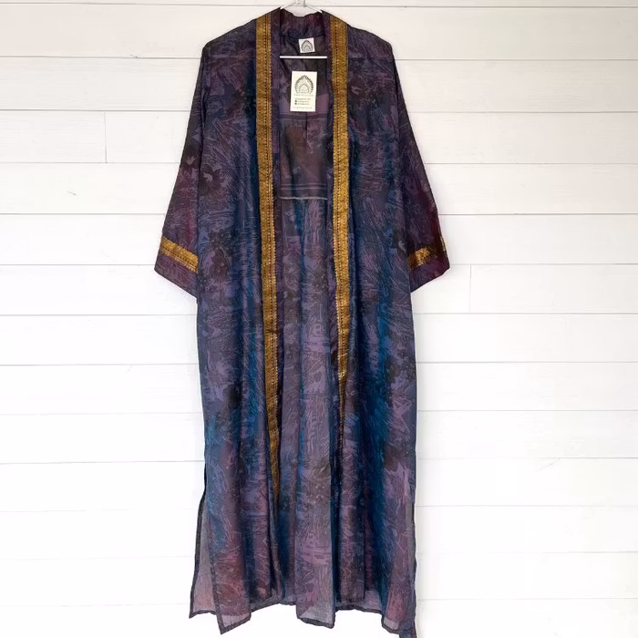 Kimono Uma återvunnen sari Nr 186