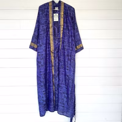 Kimono Uma återvunnen sari Nr 187