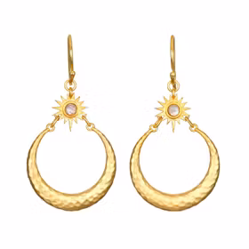 Örhänge Stellar Sisterhood Moonstone Hoops - Satya