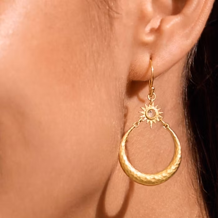 Örhänge Stellar Sisterhood Moonstone Hoops - Satya