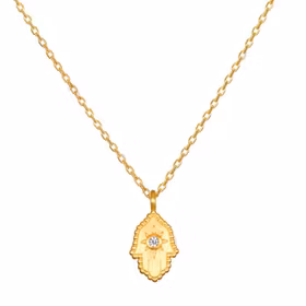 Halsband Cradled in Protection Hamsa Gold - Satya
