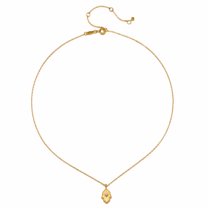 Halsband Cradled in Protection Hamsa Gold - Satya