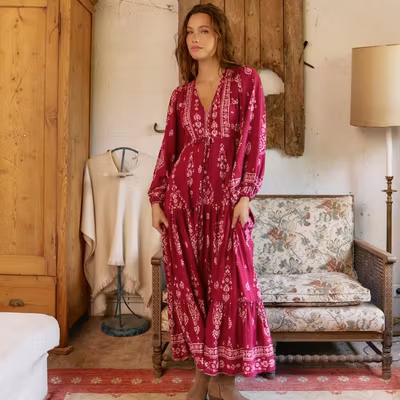 Klänning Rhubarb print Teresa Maxi dress - Jaase